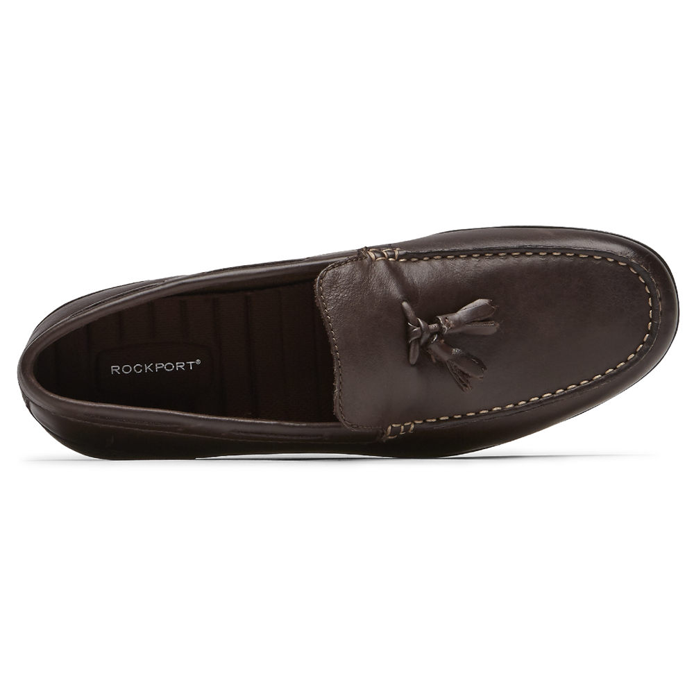 Mocassins Rockport Homem Marrom Escuro - Malcom Tassel - 71530SKLV